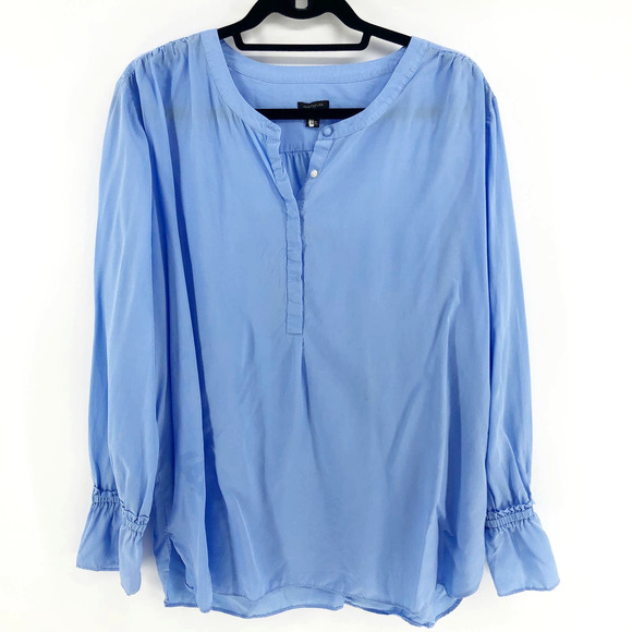 Ann Taylor Tops - Ann Taylor Blue Boho Basic Minimalistic Blouse